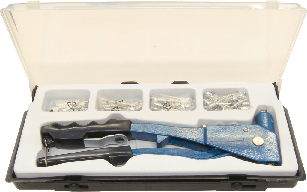 MEISTER CP195270 Riveting Pliers Set - Includes 100 Aluminum Rivets - Plastic Box