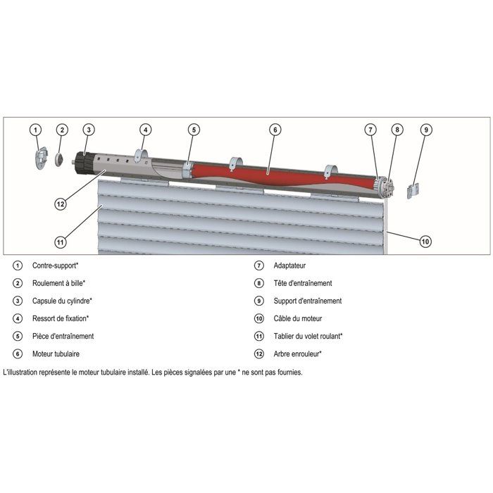 SUPERROLLO Wired Roller Shutter Motor - SR20225 - 60 mm Diameter - 20 Nm - Max. Curtain Weight 44 kg RM20MM