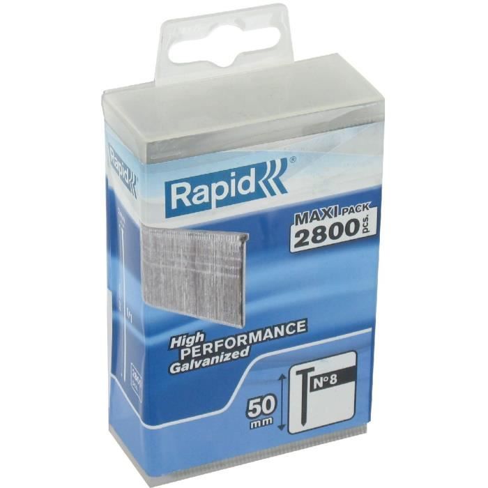 RAPID Nails - Size 8 - 50 mm Length - 2800 Nails - Galvanized Steel