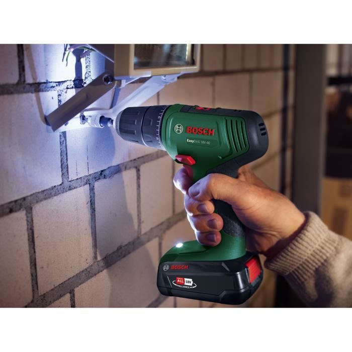 Bosch EasyDrill 18V 40 Cordless Drill Driver + 2 x 18V 1.5Ah Batteries + Systembox with 241 Accessories + Charger AL1810CV - 06039D8007