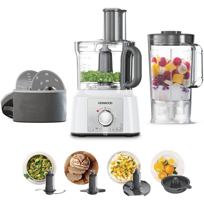 KENWOOD MultiPro Express FDP65.450WH Food Processor - 1000W - 3 L - 2 Speeds - 1.5 L Blender - White
