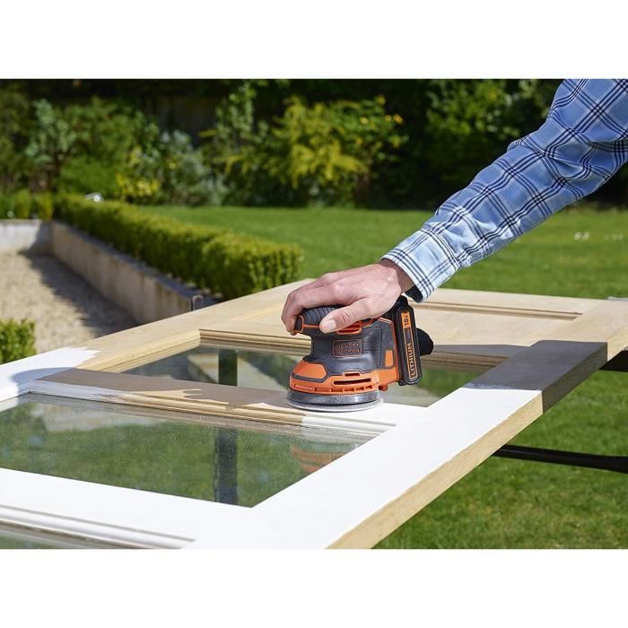BLACK+DECKER BDCROS18N 18V Cordless Random Orbital Sander - 125 mm - Includes 3 Sanding Discs