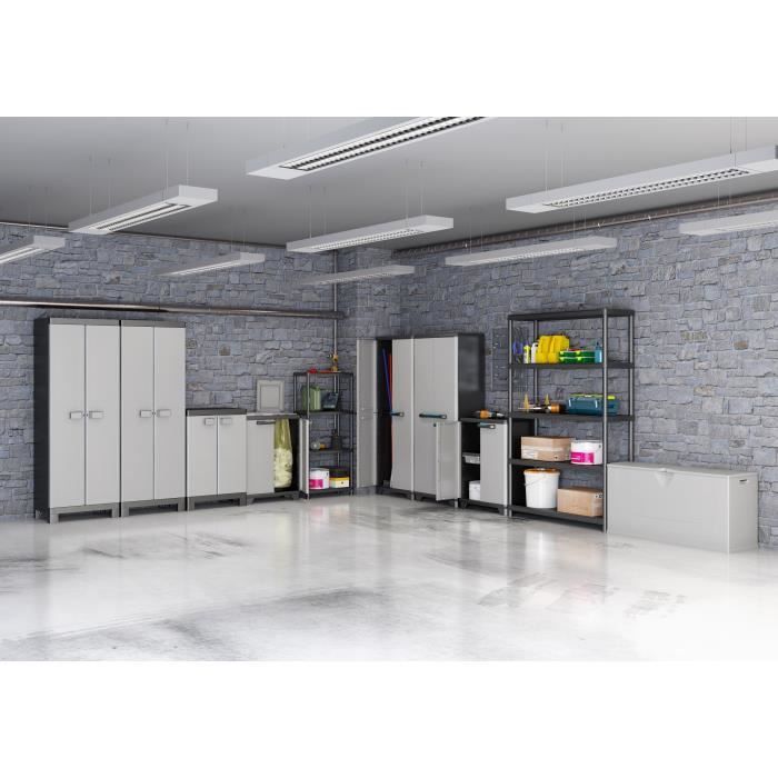 KETER Modular Shelving Unit - Black - 60 x 30 x 135 cm - 4 Moisture-Resistant Shelves