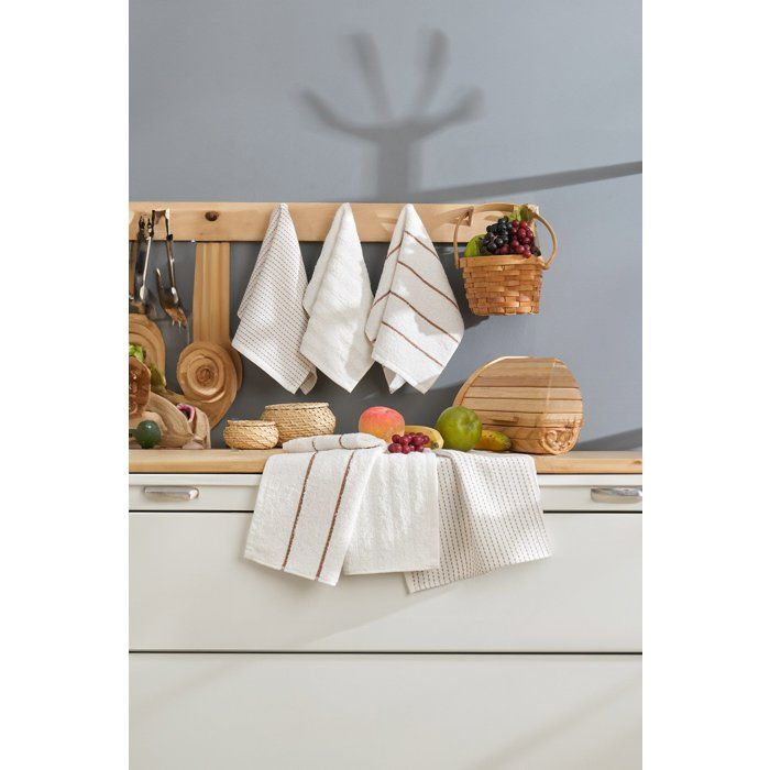 Set of 6 Bath Towels - 30 x 50 cm - Cream