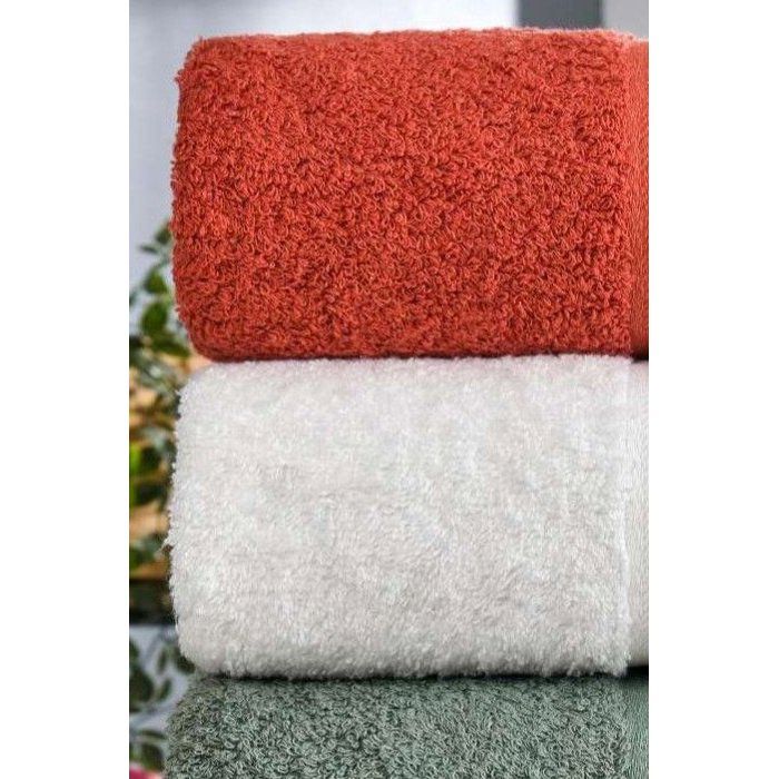Set of 4 Hand Towels - 50 x 85 cm - 100% Cotton - White, Green, Anthracite, Orange