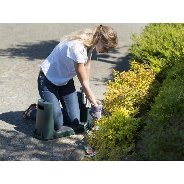 Nature 2-in-1 Gardening Stool - Green - HDPE - With Knee Cushion