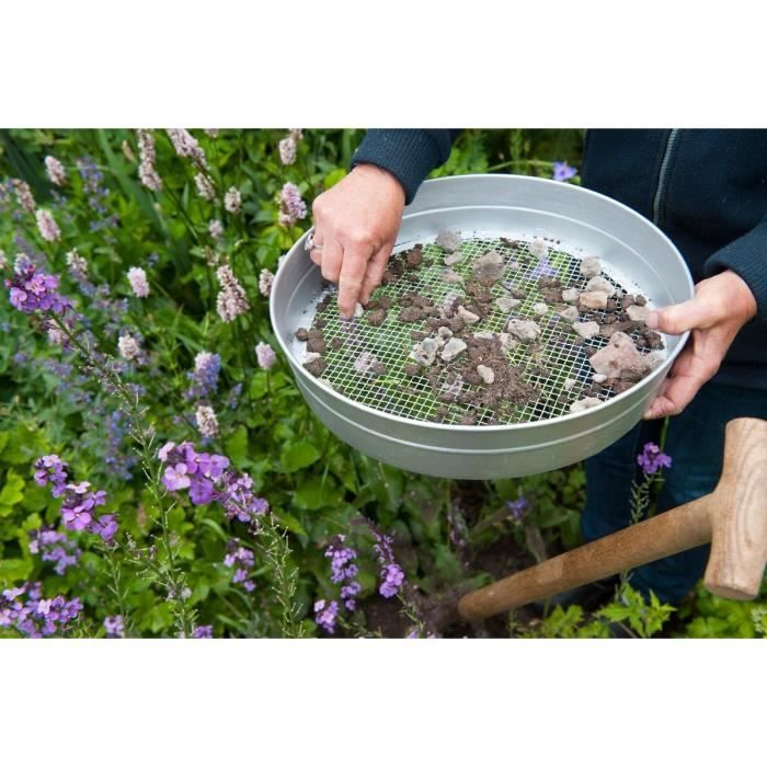 Natural 6 mm Mesh Sieve - Galvanized Steel - H7.4 x Ø37 cm
