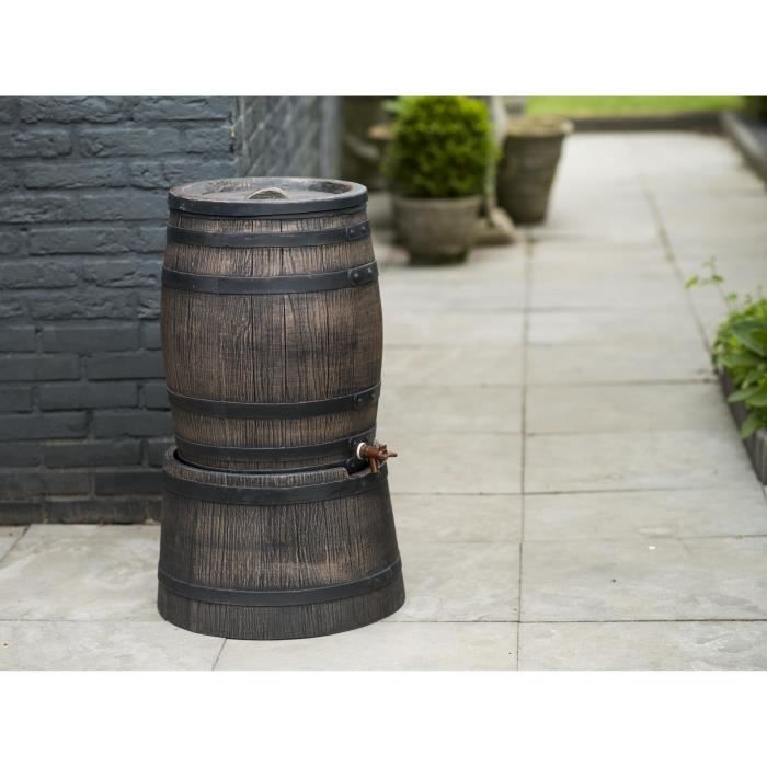 NATURE Water Butt - 50 Liters - Barrel Shape - Rotomolded PE - Accessories Included