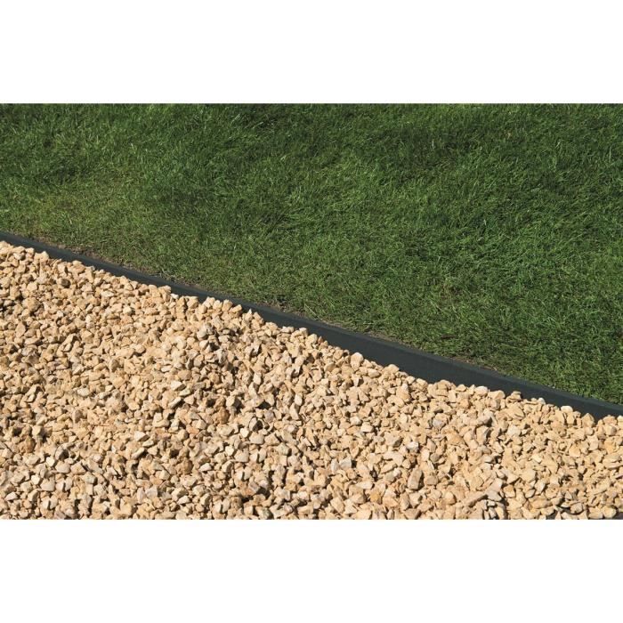 NATURE Borderfix - Recycled PVC Garden Edging - 14 cm high x 15 m long - 7 mm thick