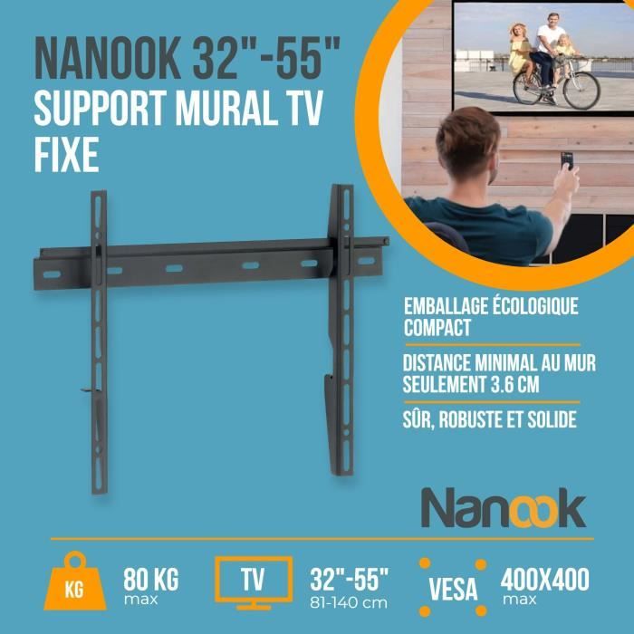 NANOOK TV Wall Mount - Ultra Slim - 32-55 Inch - Black