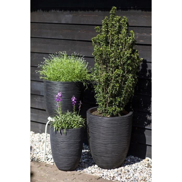 CAPI EUROPE Vase élégant bas RIB NL - 46x58 cm - Noir