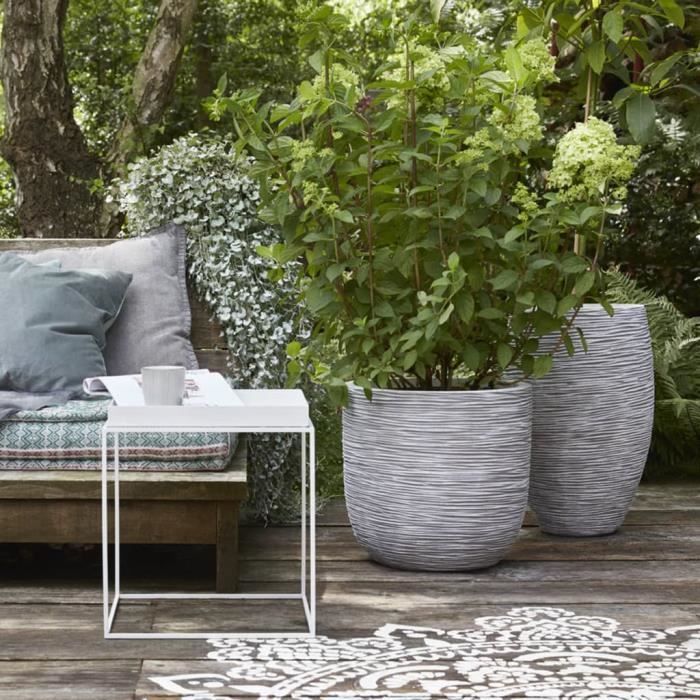 Capi Jardiniere Nature Rib 54x52 cm Ivory KOFI935