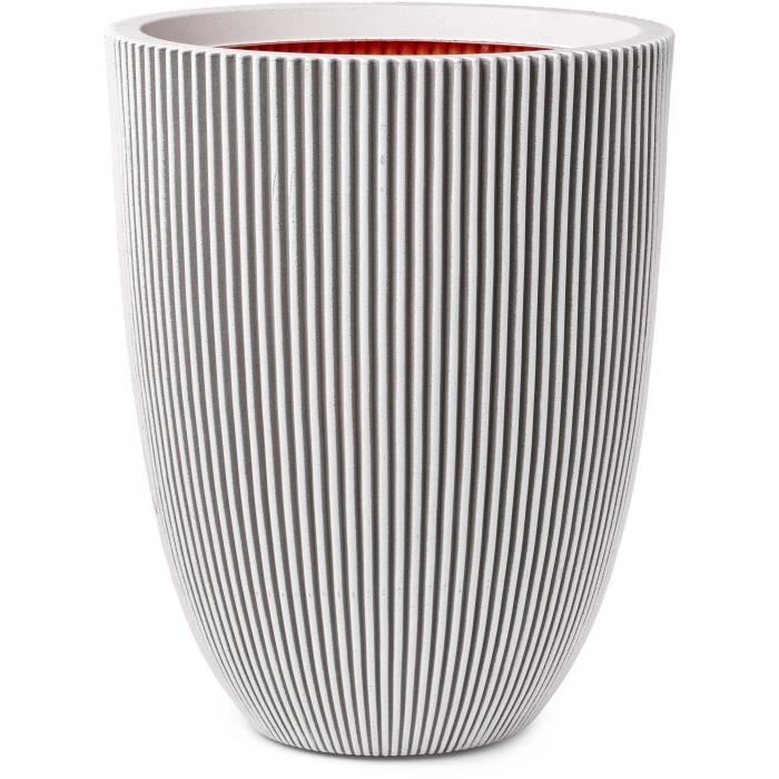 CAPI EUROPE GROOVE Vase - Ivory - 34x46 cm - Weatherproof