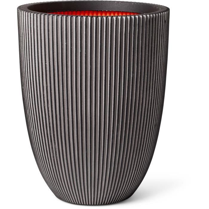 CAPI EUROPE Elegant GROOVE Vase - 46x58 cm - Anthracite - 100% recyclable
