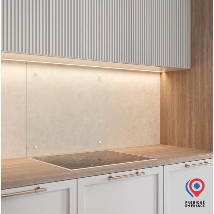 AURYS Splashback - Cooker Hood Backsplash - Glass - Transparent - 900x450 mm - 6 mm - 4 Holes
