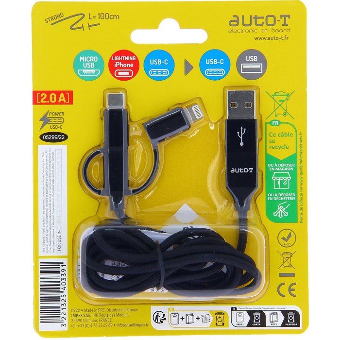 5-Head Auto-Tightening Cable - Dual USB-C to USB-C - Fast Charging - For Electronic Devices 5-Stecker-Kabel