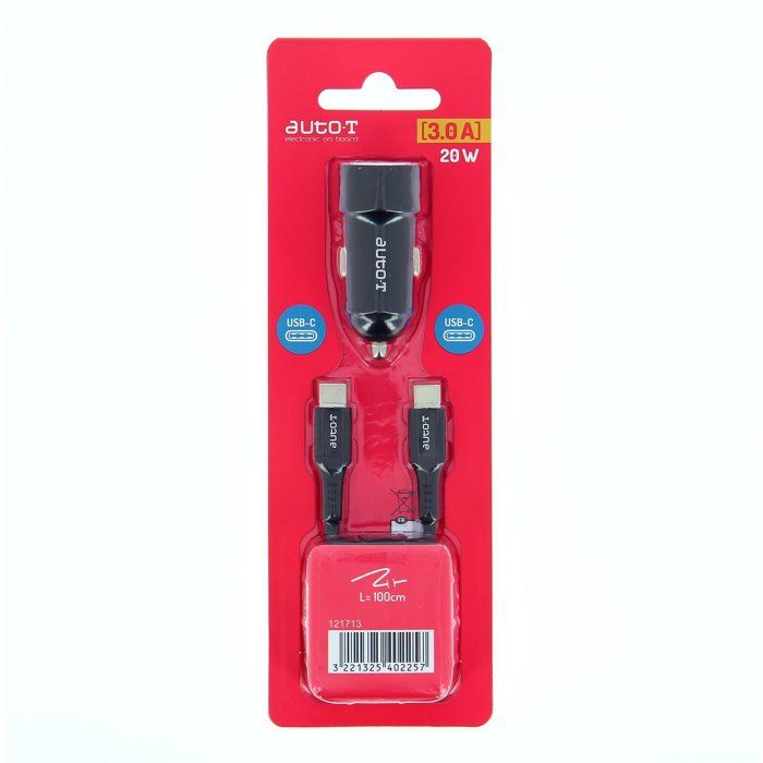 AUTO T Car Charger Kit - USB-C - 20W - 5A