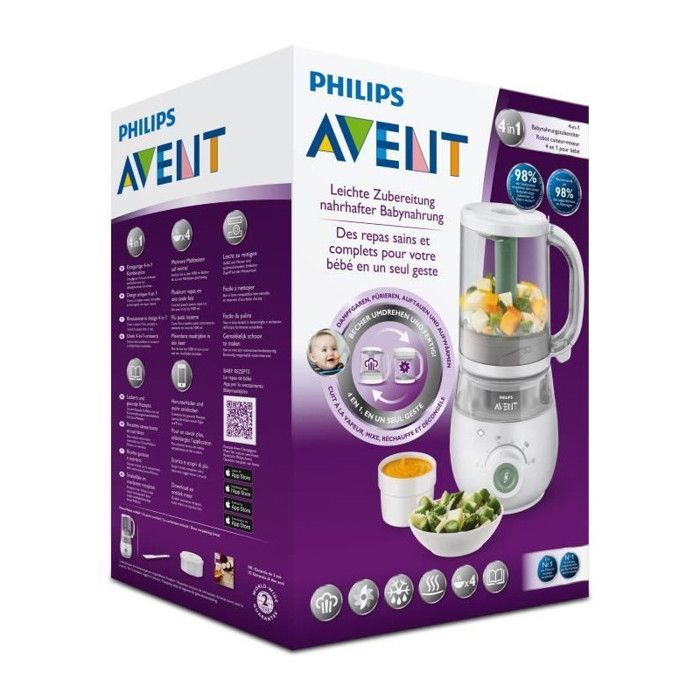 PHILIPS AVENT 4-in-1 Baby Food Maker - Steams, Blends, Warms, Defrosts