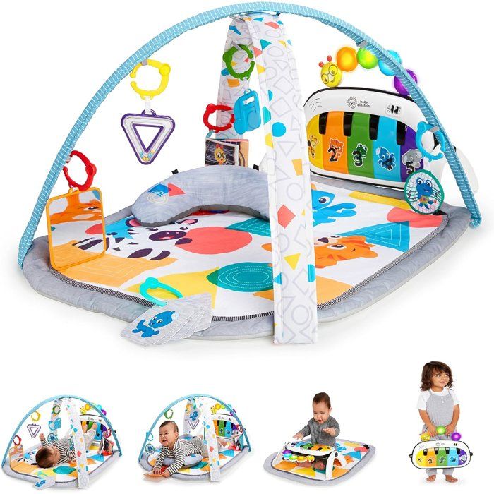 BABY EINSTEIN Kickin' Tunes 4-in-1 Baby Activity Playmat, Removable Piano Toy, Arch, Baby Gift, Multilingual