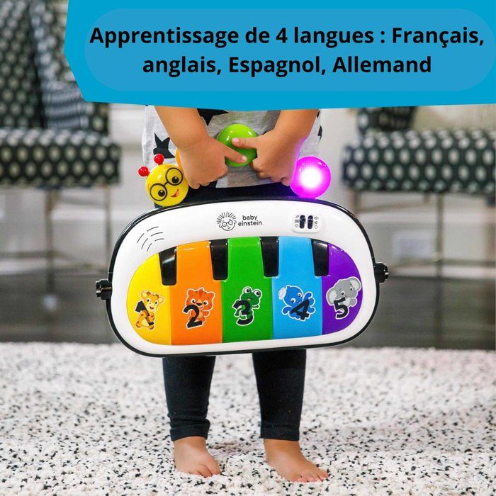 BABY EINSTEIN Kickin' Tunes 4-in-1 Baby Activity Playmat, Removable Piano Toy, Arch, Baby Gift, Multilingual