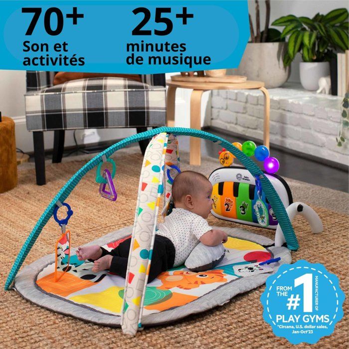 BABY EINSTEIN Kickin' Tunes 4-in-1 Baby Activity Playmat, Removable Piano Toy, Arch, Baby Gift, Multilingual