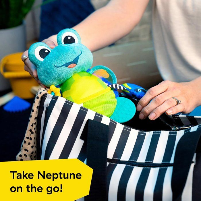 BABY EINSTEIN NEPTUNE Peluche doudou bébé tortue, multisensoriel, cadeau bébé 0M+