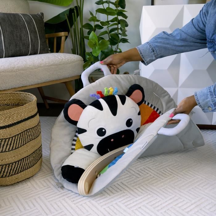 BABY EINSTEIN Zen the Zebra Wooden Playmat and Arch, Multisensory Toys, STEAM Mirror, Baby Gift 0 M+