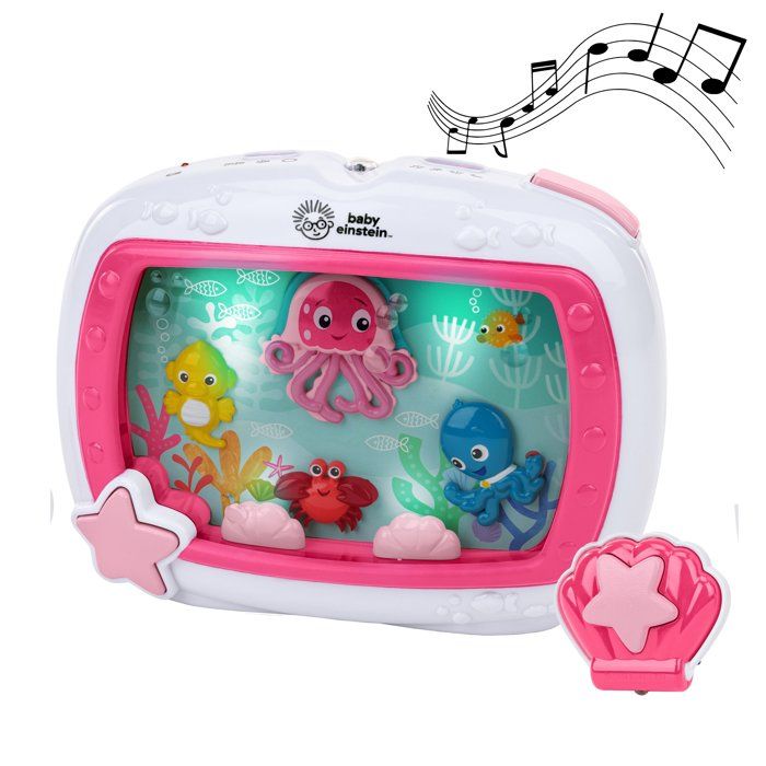 BABY EINSTEIN Baby Night Light Ocean Dreams - Musical Aquarium & Ocean Sounds, Remote Control, Pink