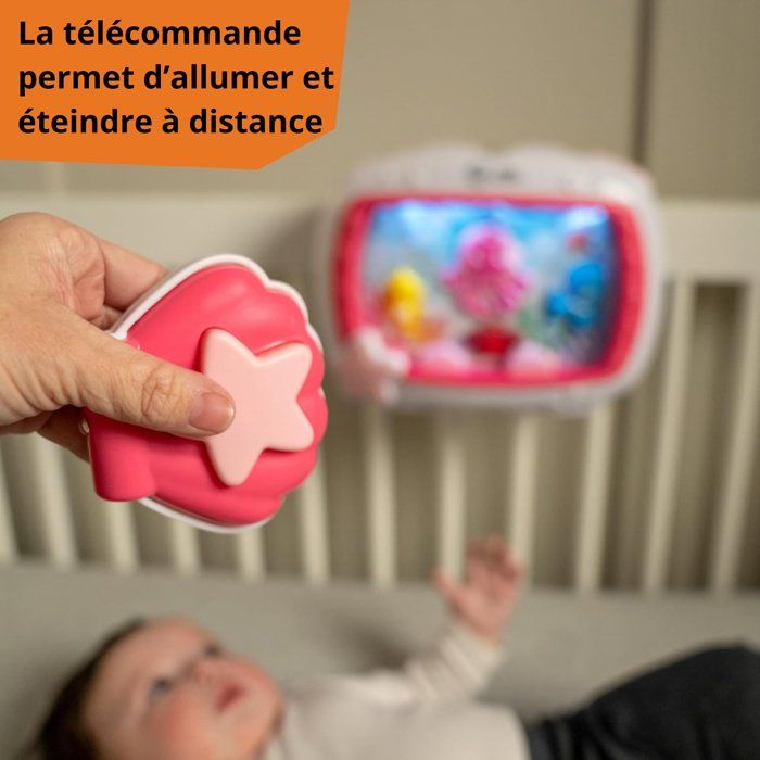 BABY EINSTEIN Baby Night Light Ocean Dreams - Musical Aquarium & Ocean Sounds, Remote Control, Pink
