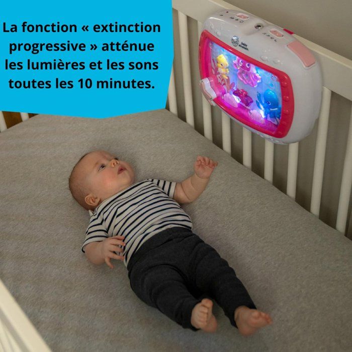 BABY EINSTEIN Baby Night Light Ocean Dreams - Musical Aquarium & Ocean Sounds, Remote Control, Pink