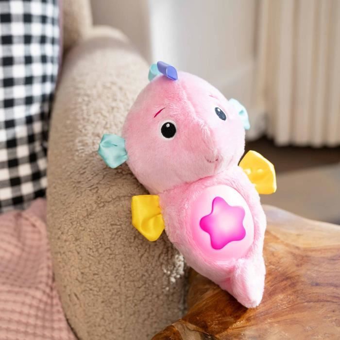 BABY EINSTEIN Baby Night Light Pink Seahorse - Responds to Baby's Cries, Musical, Luminous