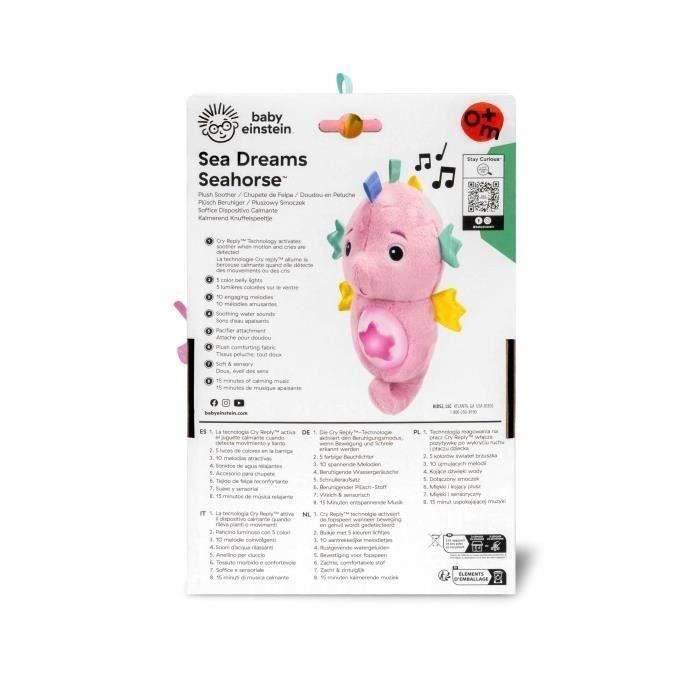 BABY EINSTEIN Baby Night Light Pink Seahorse - Responds to Baby's Cries, Musical, Luminous