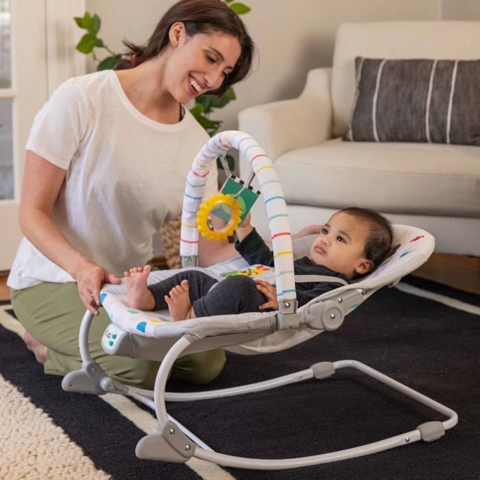 BABY EINSTEIN DEAN 3-in-1 Convertible Electric Baby Bouncer/Swing, Melodies and Vibrations, 3 Positions, 0-30 Months