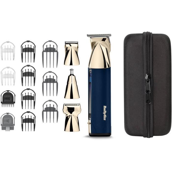 BABYLISS MT992E Super-X Metal Cordless Multi-Purpose Trimmer - 5-Hour Battery Life - 4 Heads - Gold & Navy Edition