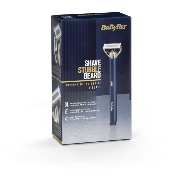 BABYLISS Beard Trimmer and Razor - X-Blade Super-X Metal - Cordless - 45 Min Battery Life