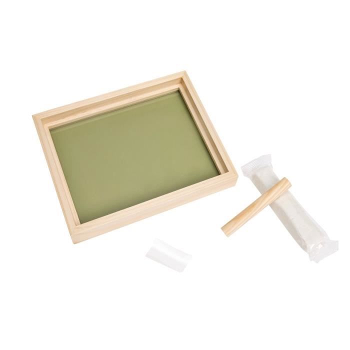 Baby Art Pure Frame - Frame Kit with Modeling Clay and Natural Pine Wood Frame, Roll, Reversible Back Panel (Green/Orange)