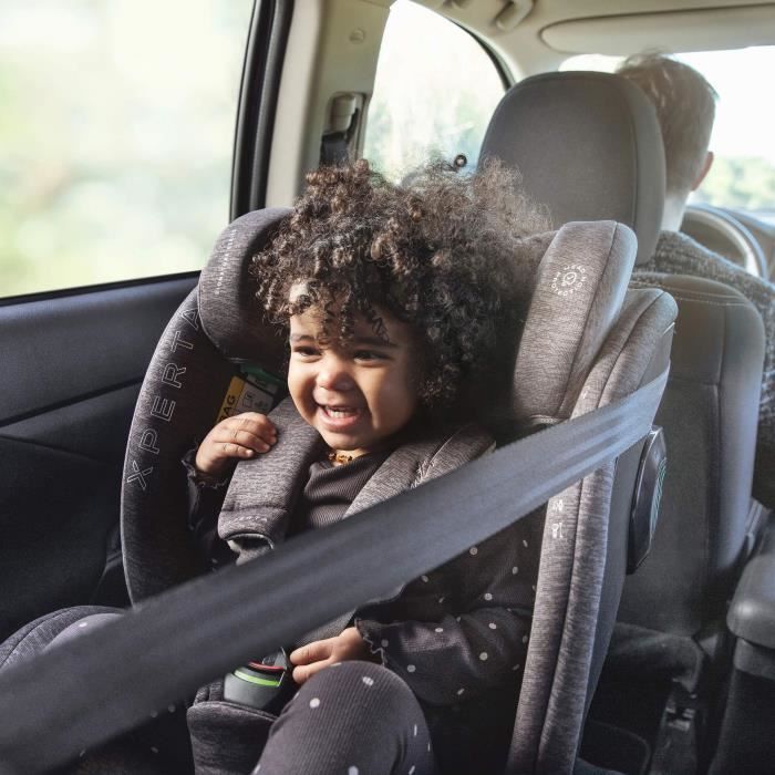 Babauto Xperta Grey Dobby Isofix Car Seat - From Birth to 12 Years - 0-36 kg - i-Size - 360° Swivel R129
