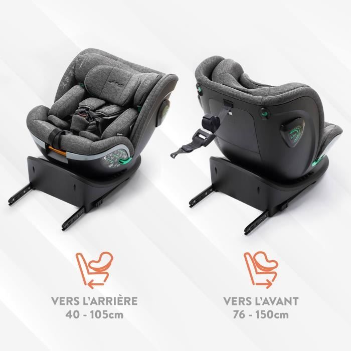 Babauto Xperta Grey Dobby Isofix Car Seat - From Birth to 12 Years - 0-36 kg - i-Size - 360° Swivel R129