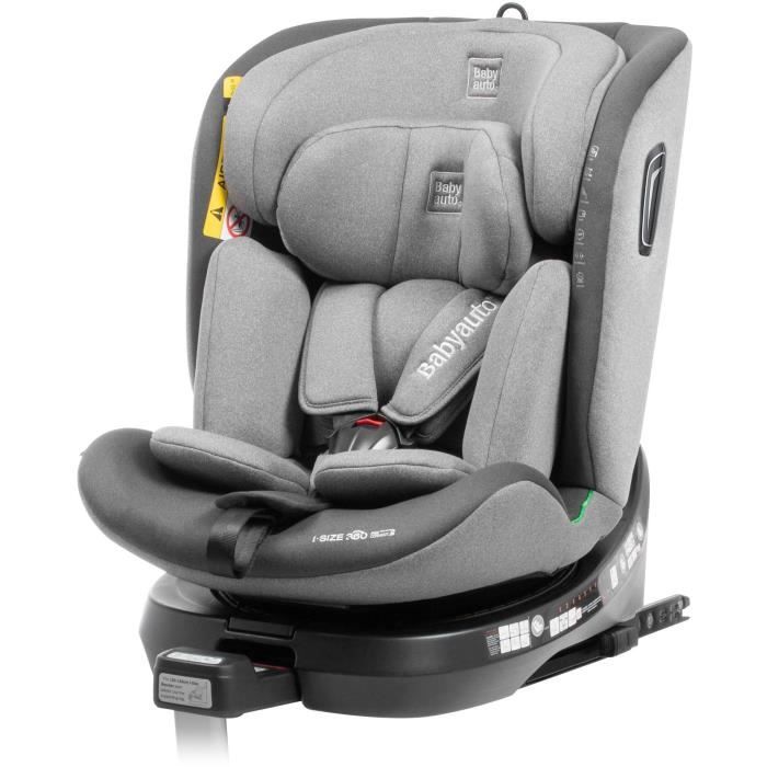 BABYAUTO Car Seat AITANA GREY ANTHRACITE From Birth to 12 Years 0-36 kg I-Size ISOFIX 360° Swivel ECE R129