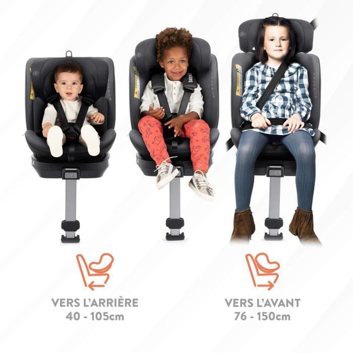 BABYAUTO Car Seat AITANA GREY ANTHRACITE From Birth to 12 Years 0-36 kg I-Size ISOFIX 360° Swivel ECE R129
