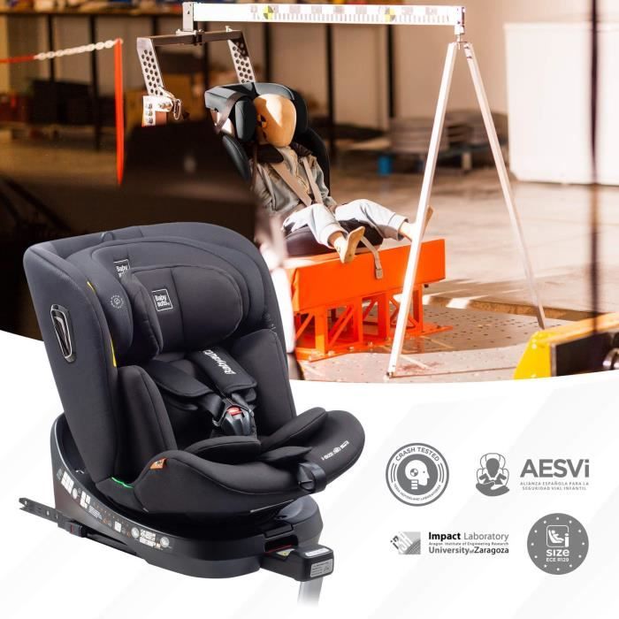 BABYAUTO Car Seat AITANA GREY ANTHRACITE From Birth to 12 Years 0-36 kg I-Size ISOFIX 360° Swivel ECE R129