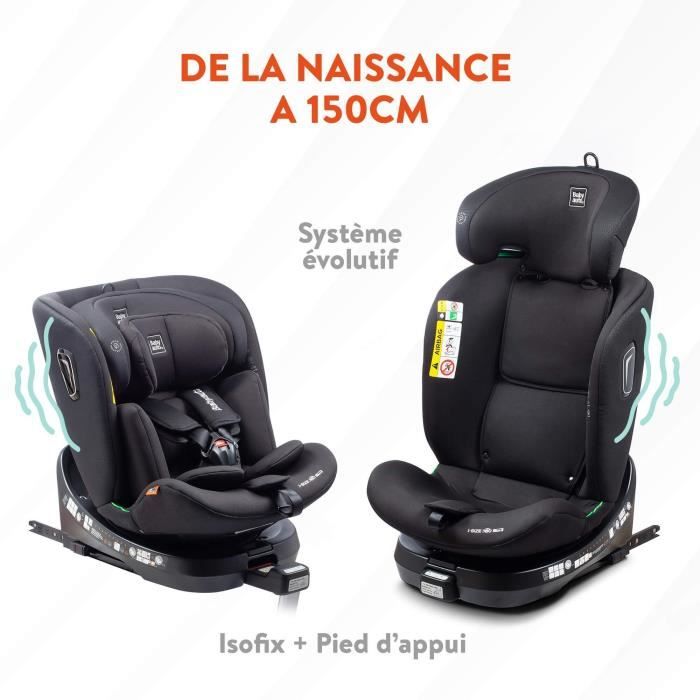 BABYAUTO Car Seat AITANA GREY ANTHRACITE From Birth to 12 Years 0-36 kg I-Size ISOFIX 360° Swivel ECE R129
