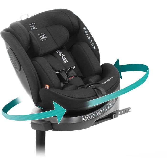 BABYAUTO Car Seat - CORE - Group 0/1/2/3 - 40/150 cm - I-Size - Isofix - Swivel - Reclining - Reducer - Black