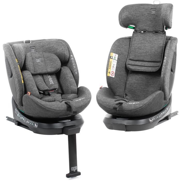 BABYAUTO Car Seat - CORE - Group 0/1/2/3 - 40/150 cm - I-Size - Isofix - Swivel - Reclining - Reducer - Grey