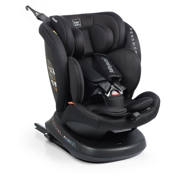 BABYAUTO Car Seat - RODIA - Group 0/1/2/3 - 40/150 cm - I-Size Plus - Isofix - Swivel - Reclining - Reducer - Black