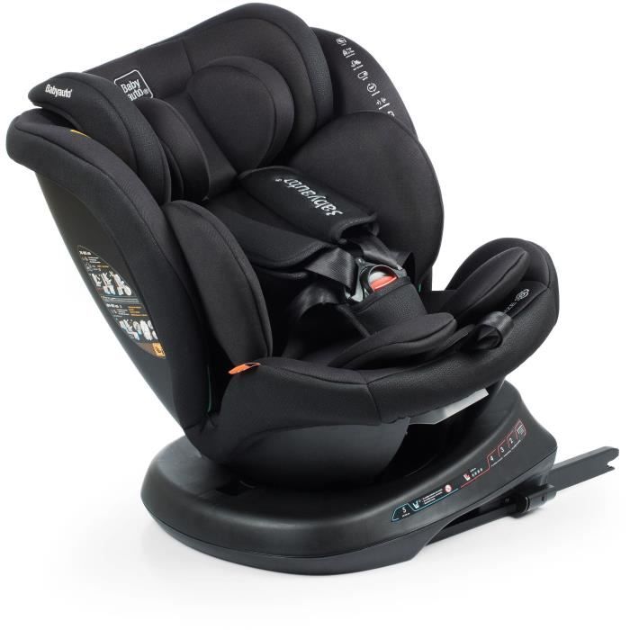 BABYAUTO Car Seat - RODIA - Group 0/1/2/3 - 40/150 cm - I-Size Plus - Isofix - Swivel - Reclining - Reducer - Black