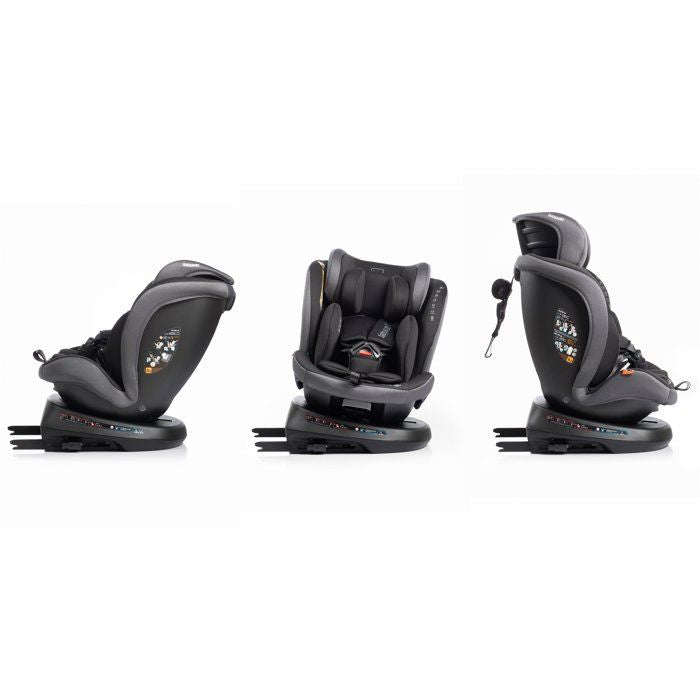 BABYAUTO Car Seat - RODIA - Group 0/1/2/3 - 40/150 cm - I-Size - Swivel - Reclining - With reducer - Stone Grey
