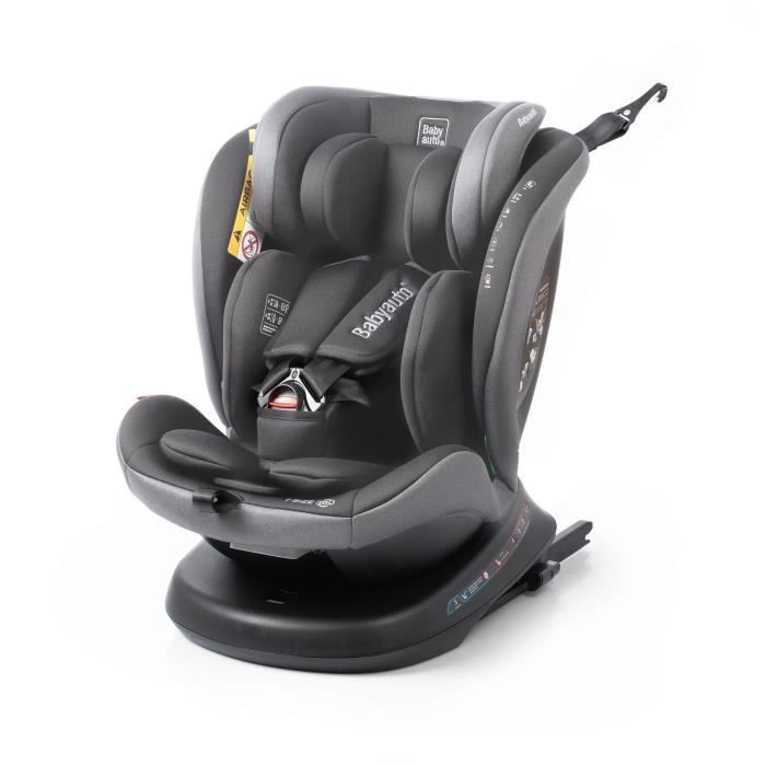 BABYAUTO Car Seat - RODIA - Group 0/1/2/3 - 40/150 cm - I-Size Plus - Isofix - Swivel - Reclining - Reducer - Grey