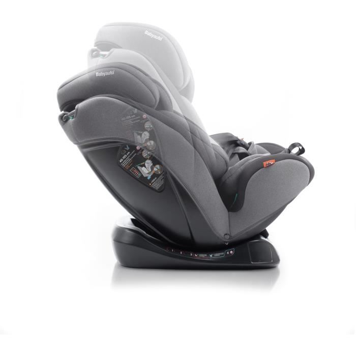 Babauto Eder i-Belt Car Seat - Group 0/1/2/3 - 40/150 cm - i-Size - Reclining - Reducer - Grey