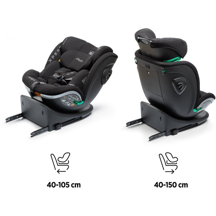 BABYAUTO Car Seat - XPERTA - Group 0/1/2/3 - 40-150 cm - I-Size - Swivel - Reclining - Anthracite